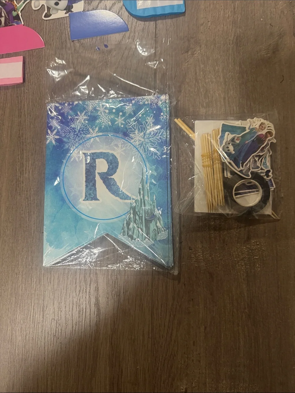 ***2/$15*** Frozen Birthday Cake Toppers and Banner Pieces - Blue, Pink, White